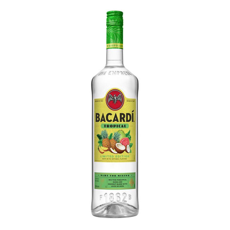 Bacardi Tropical Rum, 750 ml product packaging