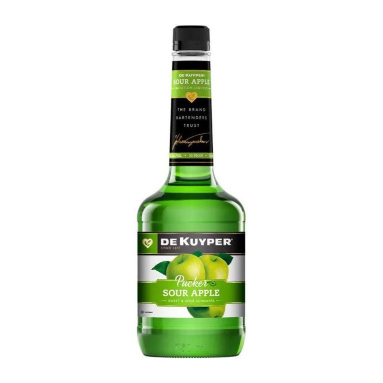 DeKuyper Sour Apple Pucker, 750 ml product packaging