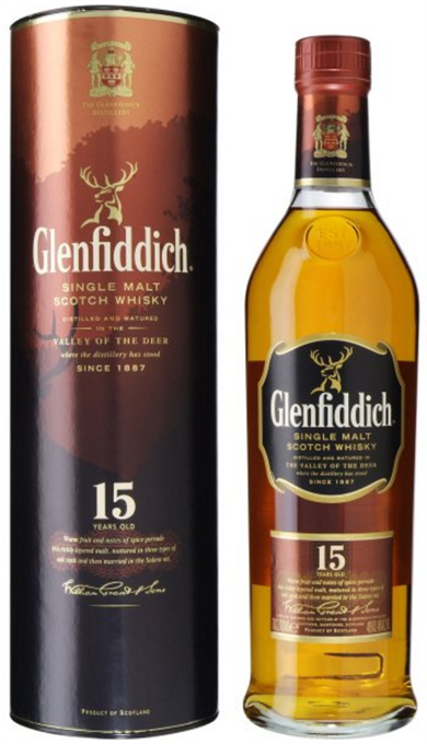 Glenfiddich 15 Year Solera Reserve Single Malt Scotch, 750 ml, Single package