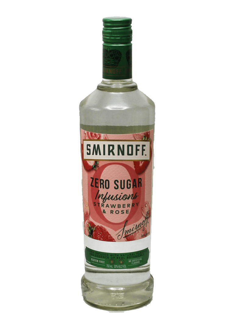 Smirnoff Zero Sugar Infusions Strawberry & Rose, 750 ml product packaging